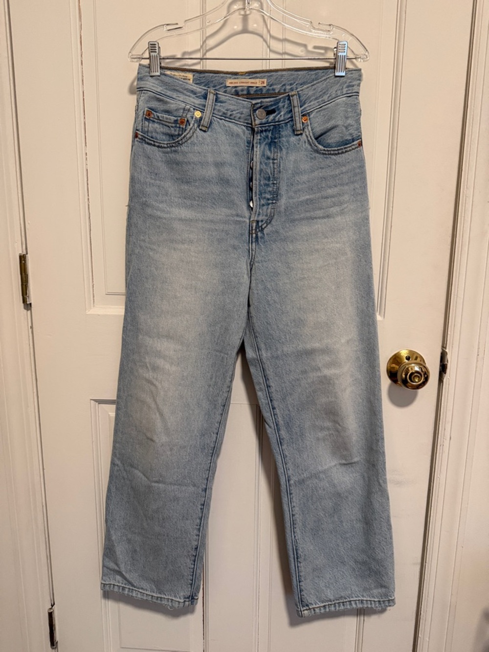 Levi's High Rise Light Blue Straight Jeans